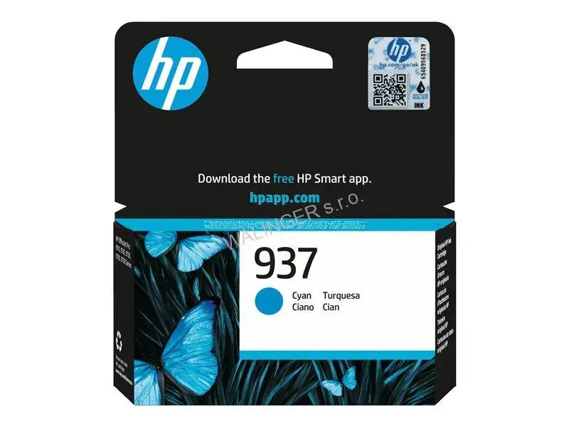 HP 937 ink. náplň - cyan (800 str.)