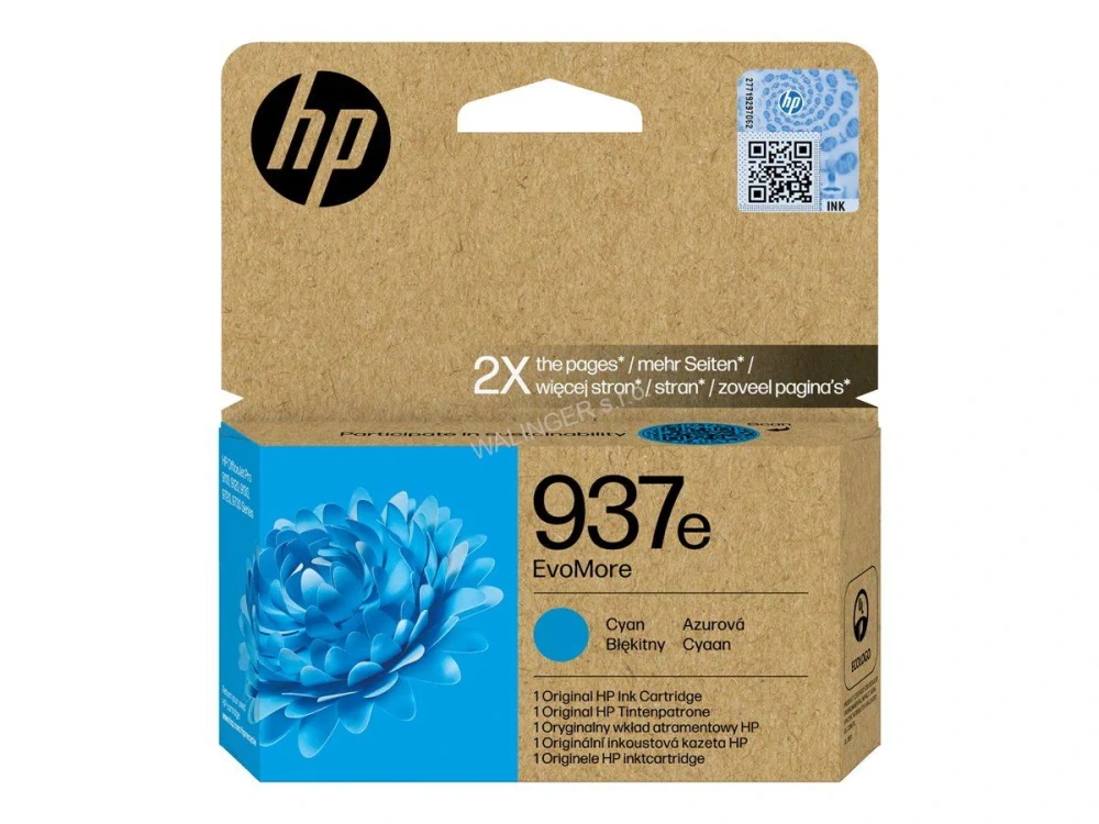 HP 937e EvoMore ink. náplň - cyan (1.650 str.)
